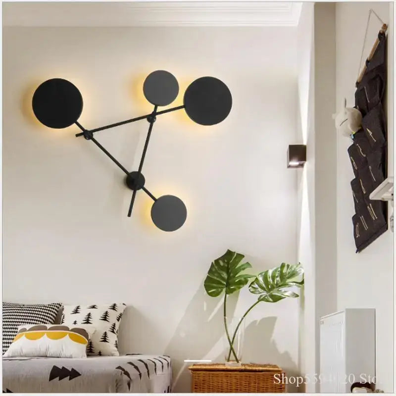 Black Iron Nordic Living Room Wall Sconce