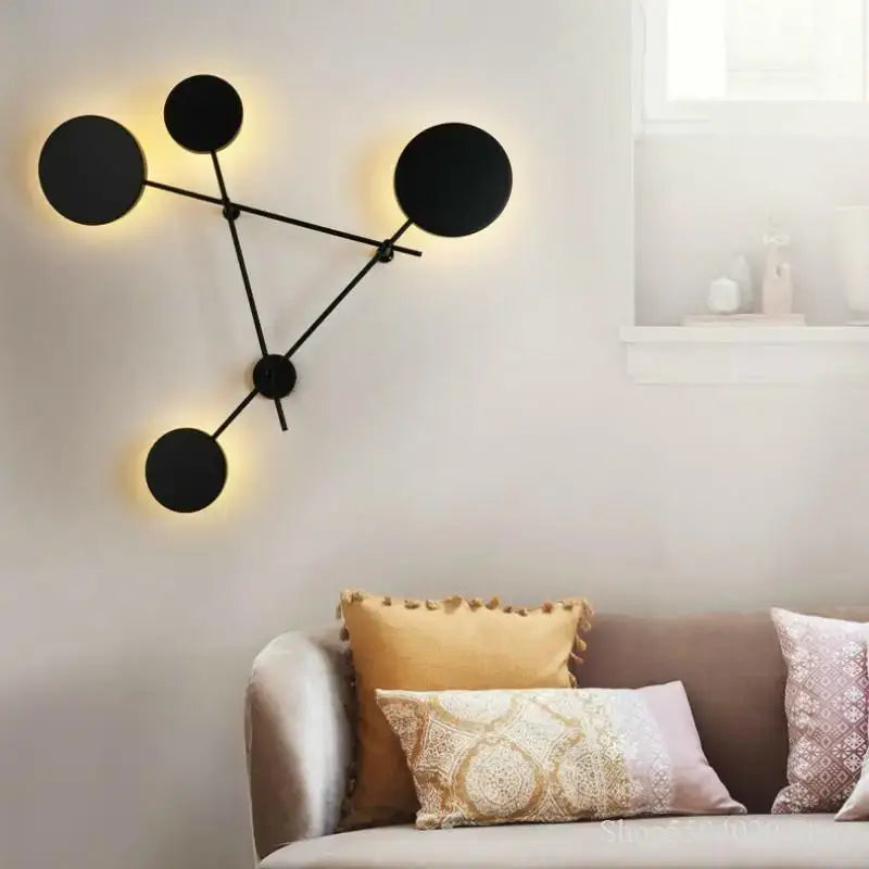 Black Iron Nordic Living Room Wall Sconce