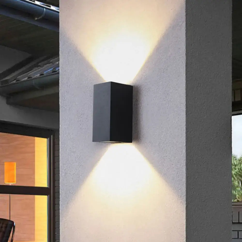 Black Outdoor Patio Two-Light Wall Sconce