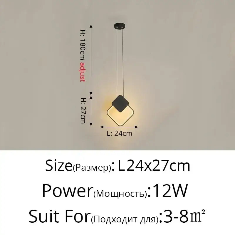 Black Geometric Living Room Pendant Light