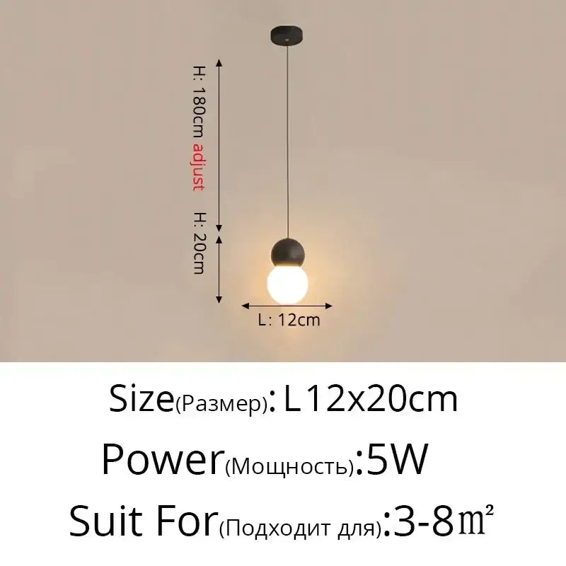Black Geometric Living Room Pendant Light