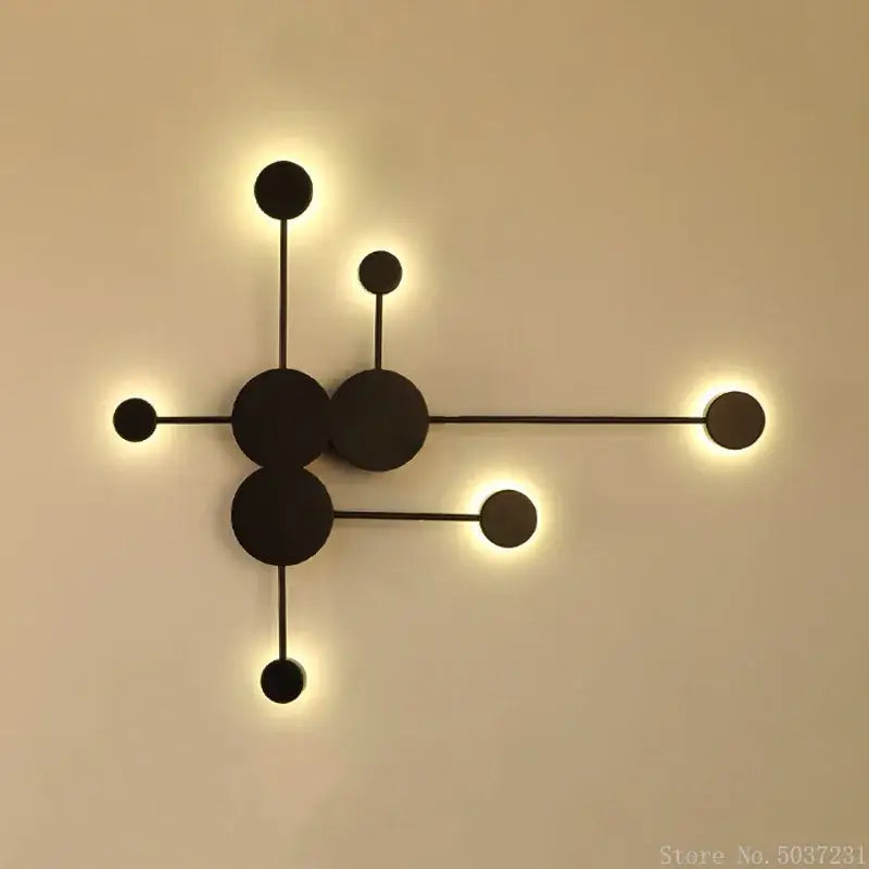 Black Geometric 6-Head 40cm Wall Sconce