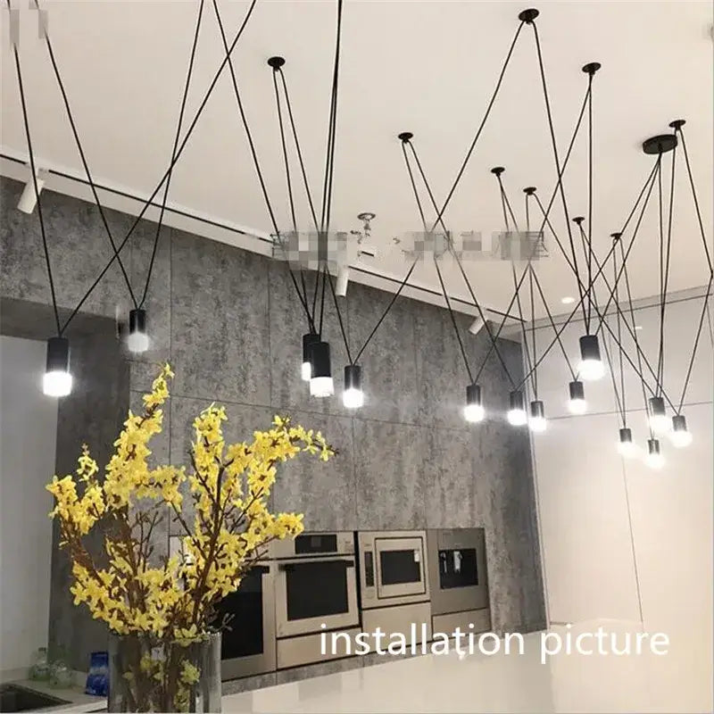 Black Wire Pendant Chandelier