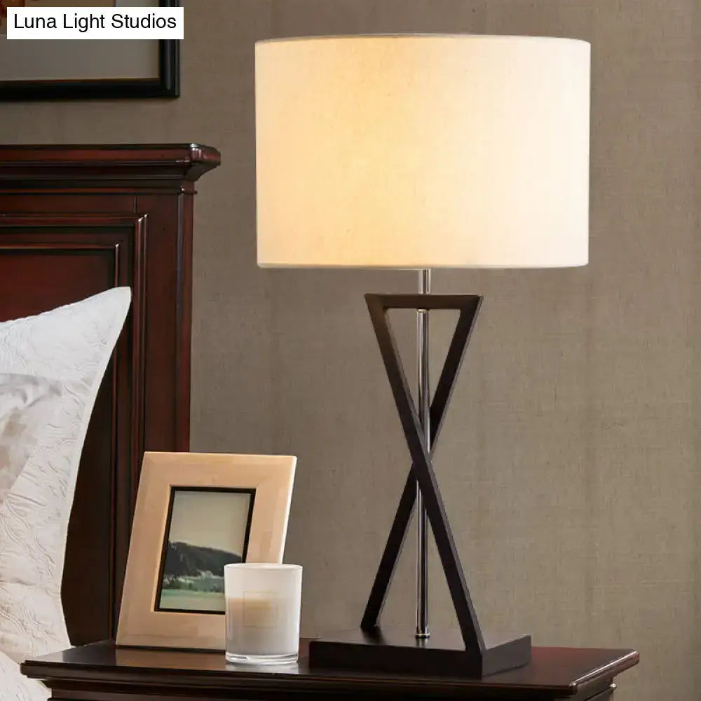 Black Nightstand Drum Lamp
