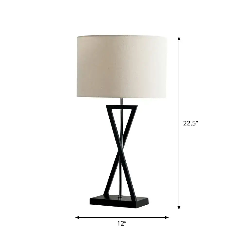 Black Nightstand Drum Lamp