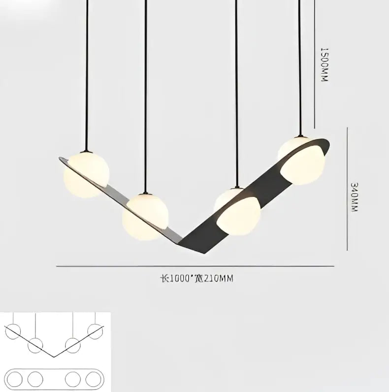 Black Geometric Glass Chandelier