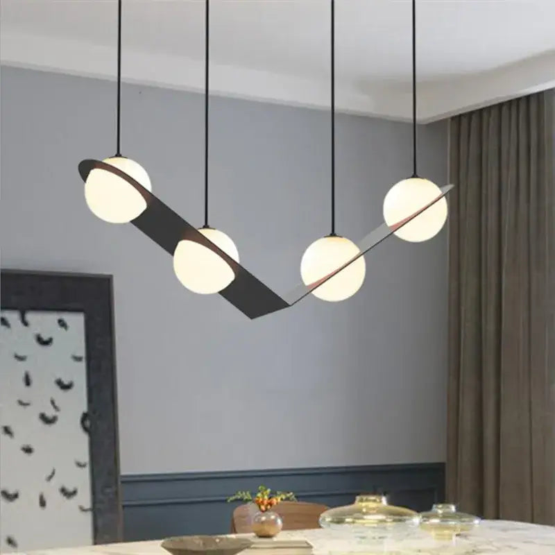 Black Geometric Glass Chandelier