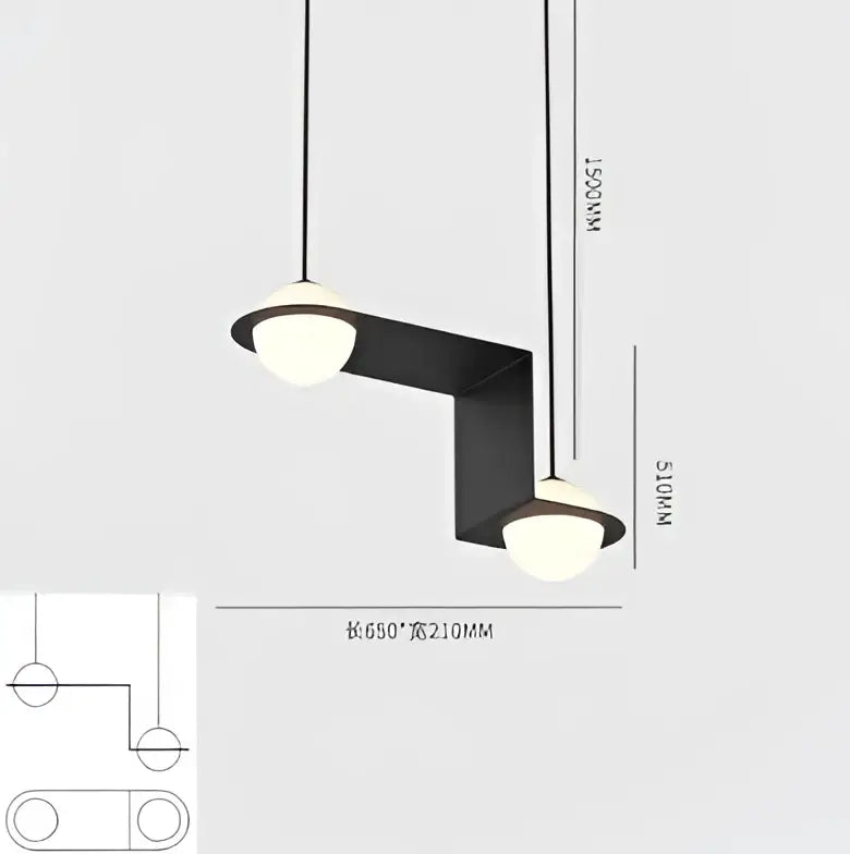 Black Geometric Glass Chandelier