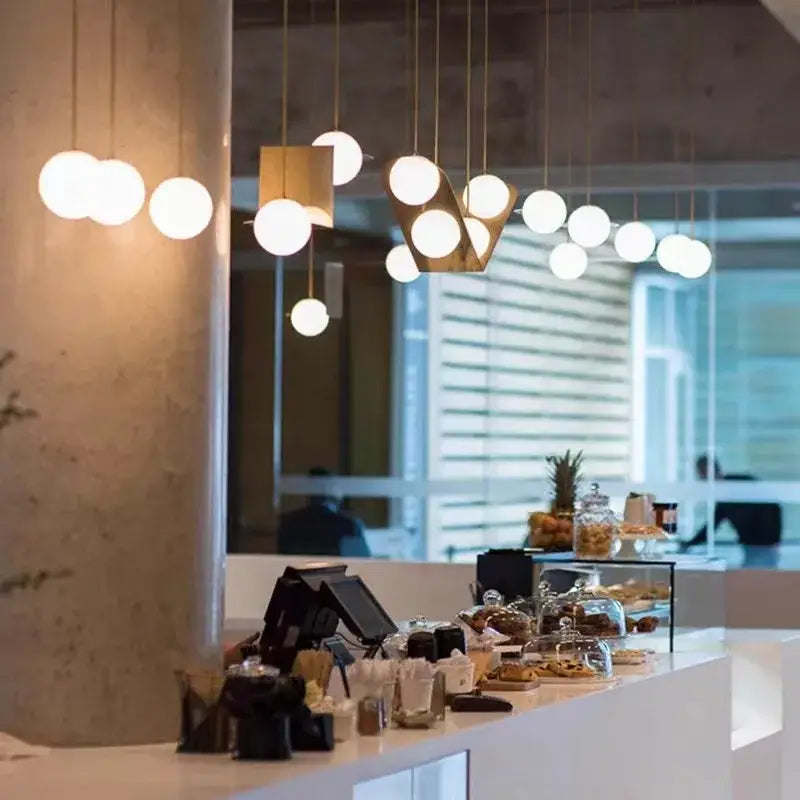 Black Geometric Glass Chandelier
