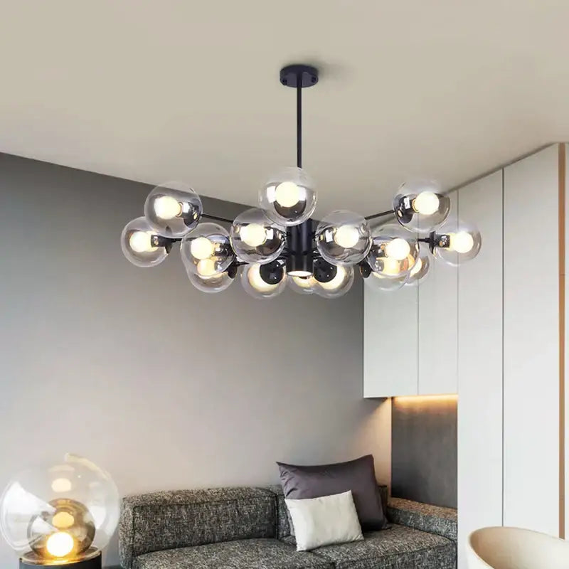 Amber Glass Pendant Light Up To 16 Heads