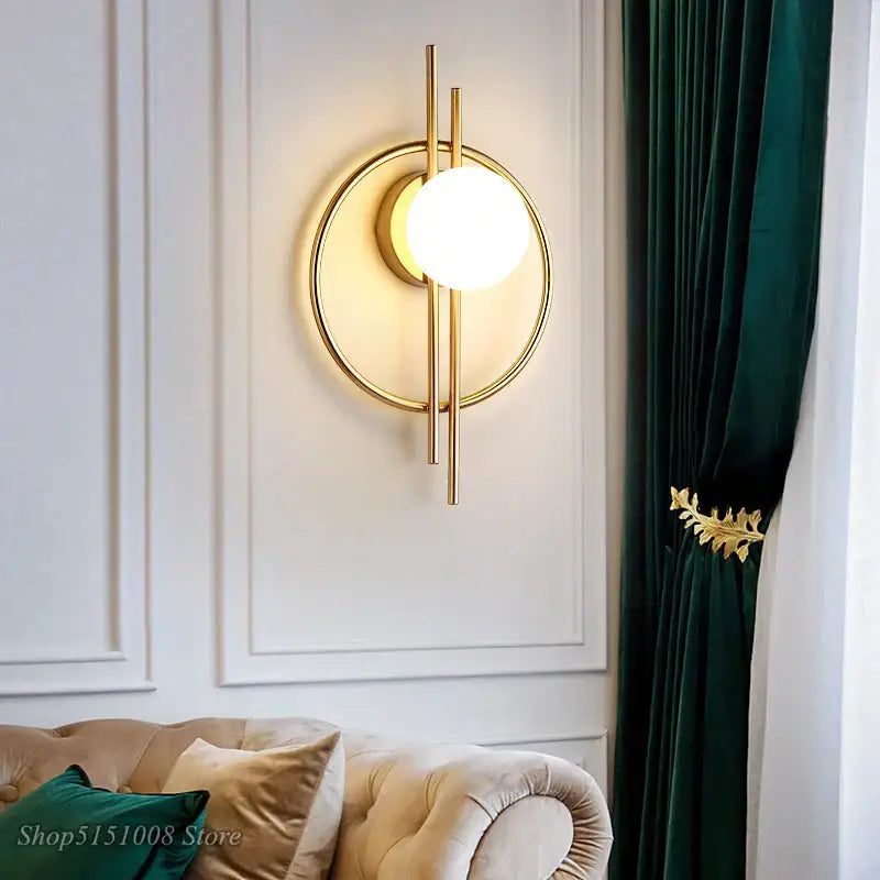 Black Glass Living Room Wall Lamp