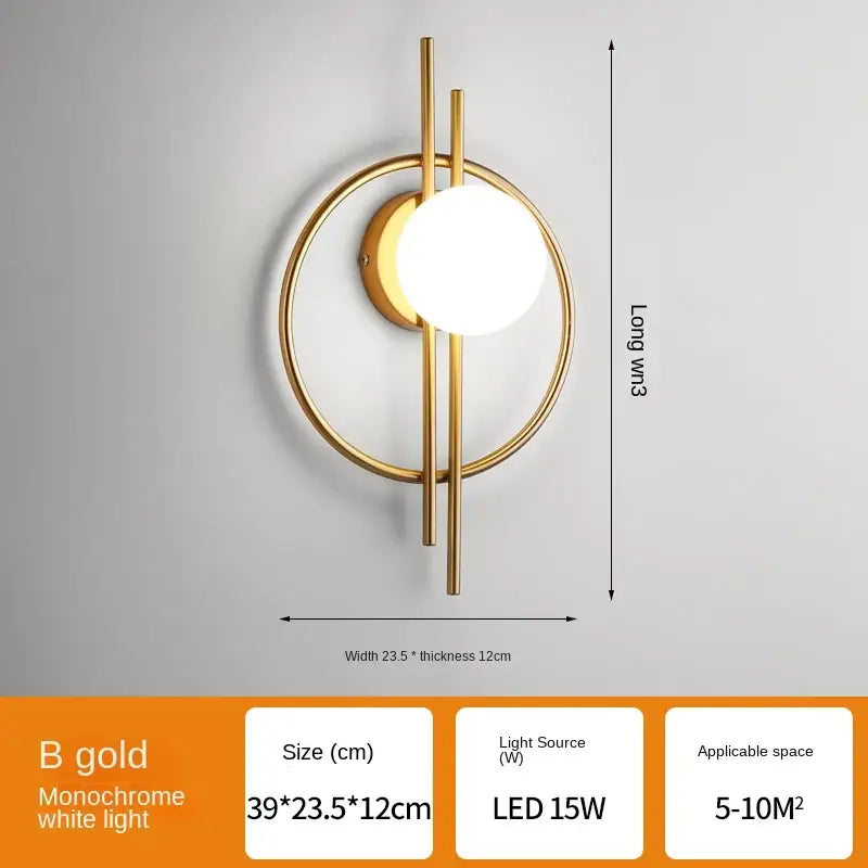 Black Glass Living Room Wall Lamp