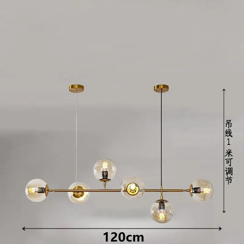 Black Glass Globe Dining Area Pendant Lamp