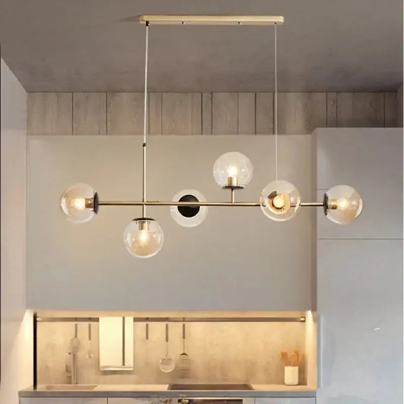 Black Glass LED Chandelier with Cold White Light