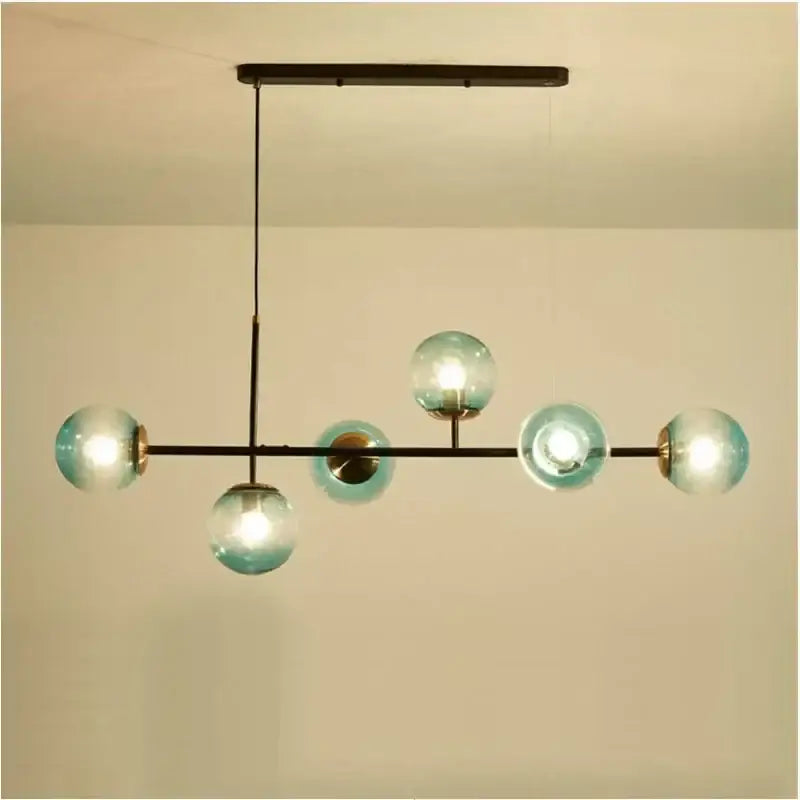 Black Glass LED Chandelier with Cold White Light