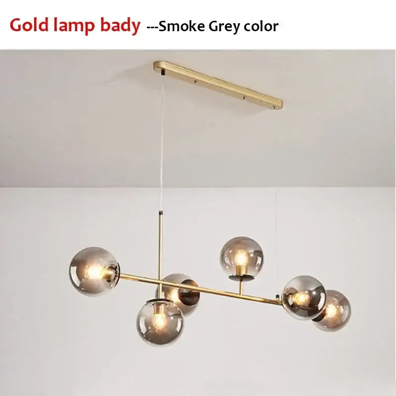 Black Glass LED Chandelier with Cold White Light