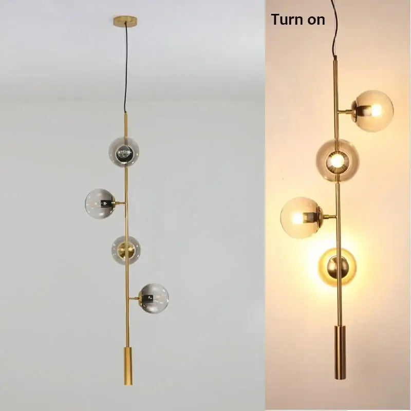 Black Glass LED Chandelier with Cold White Light