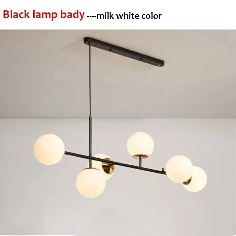 Black Glass LED Chandelier with Cold White Light