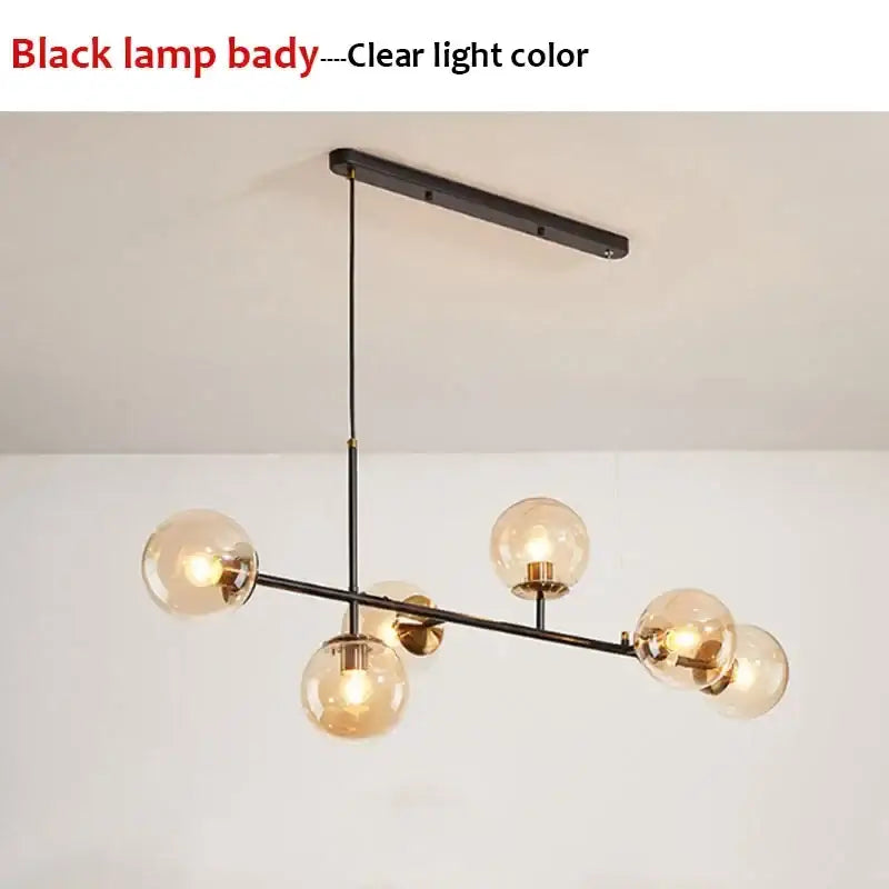 Black Glass LED Chandelier with Cold White Light