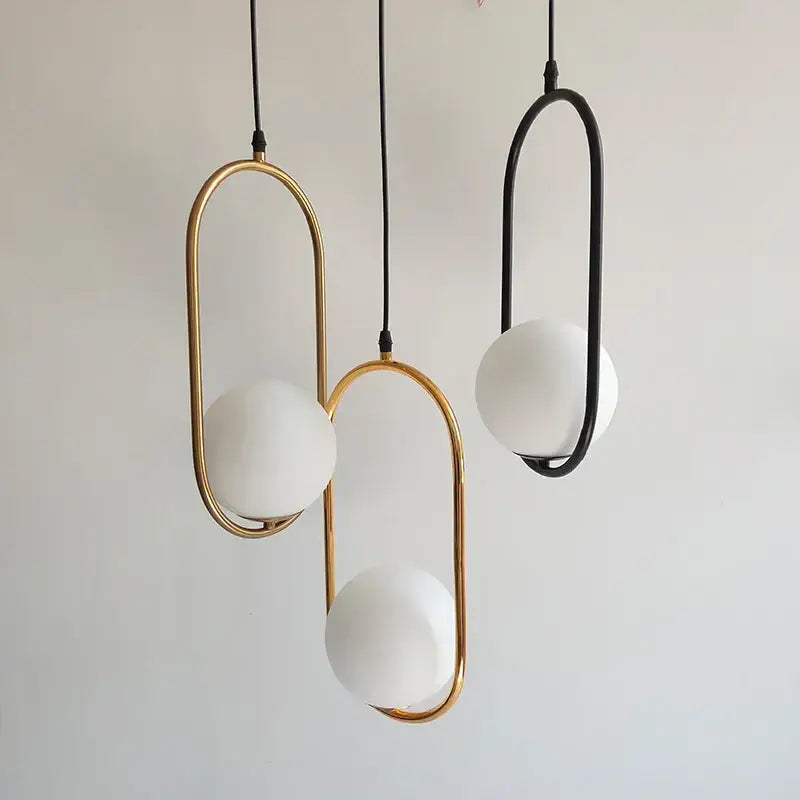 Black Glass Pendant Set of Four Nordic Design