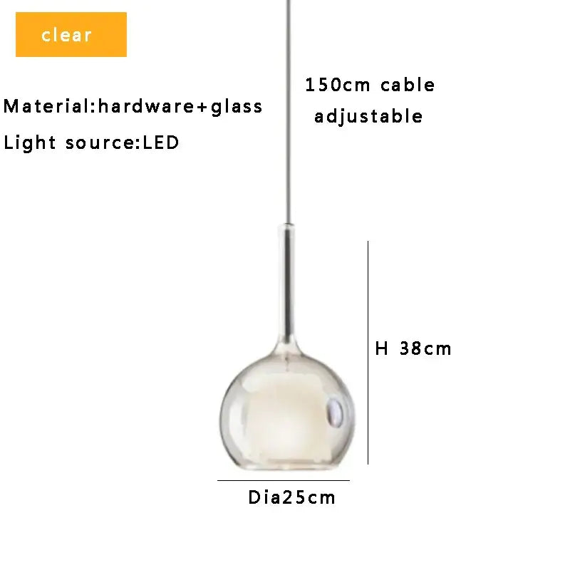 Chrome Glass Pendant Light for Kitchen Island
