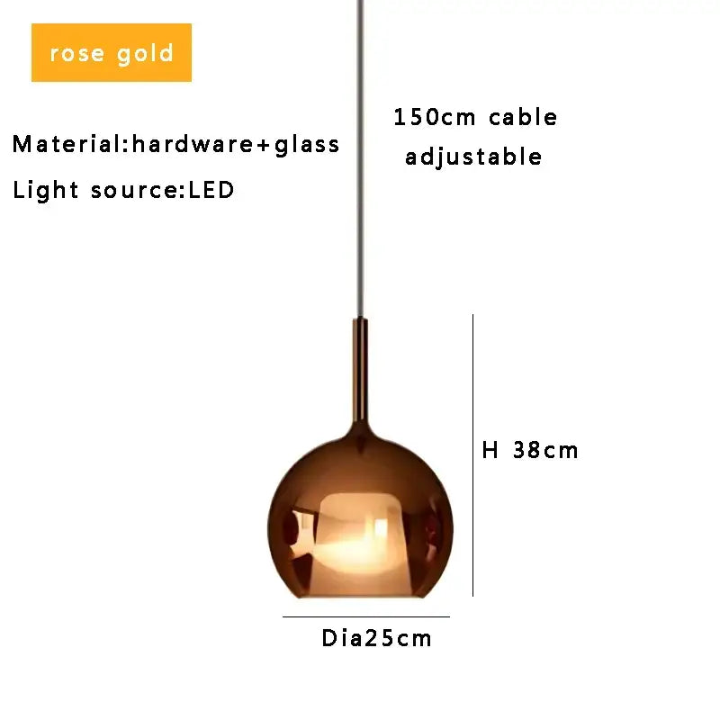 Chrome Glass Pendant Light for Kitchen Island