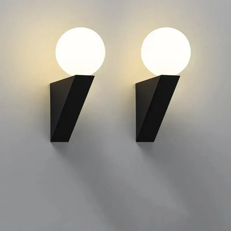Black Glass Bedroom Wall Sconce