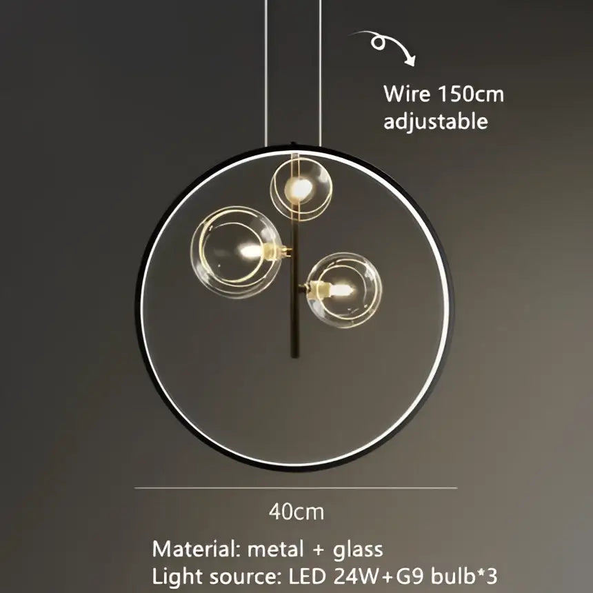 Black Glass Bubble Pendant