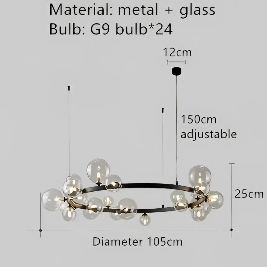 Black Glass Bubble Pendant