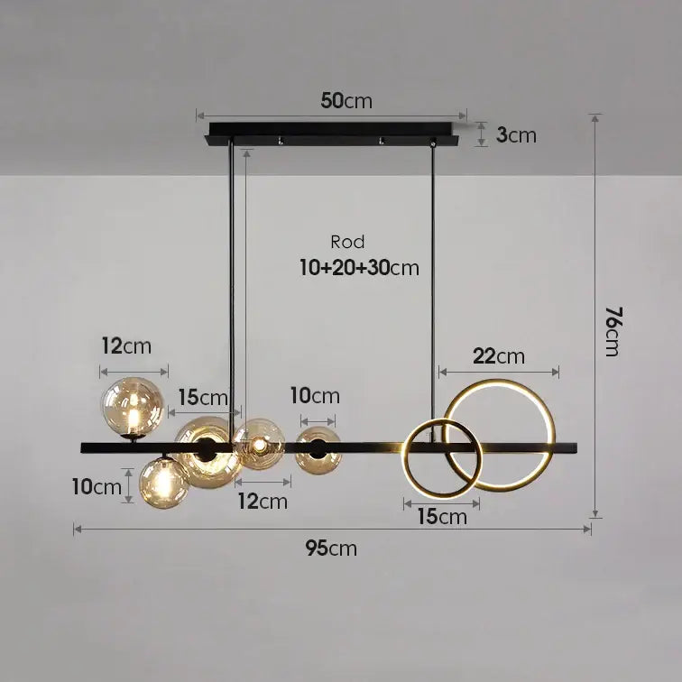 Smoky Gray Glass Chandelier
