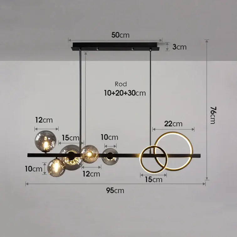 Smoky Gray Glass Chandelier