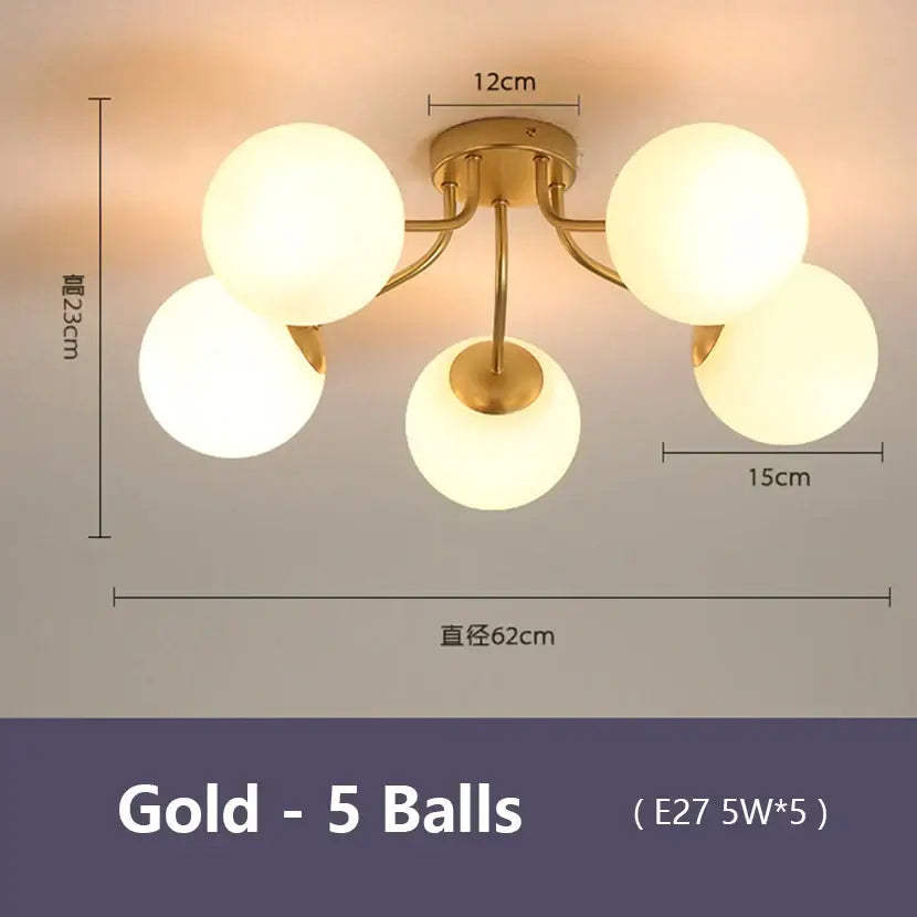 Gold Glass Bubble Ceiling Light