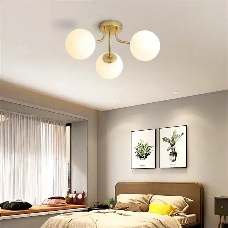 Gold Glass Bubble Ceiling Light