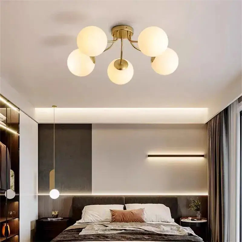 Gold Glass Bubble Ceiling Light