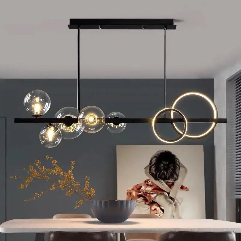 Warm White Glass Chandelier