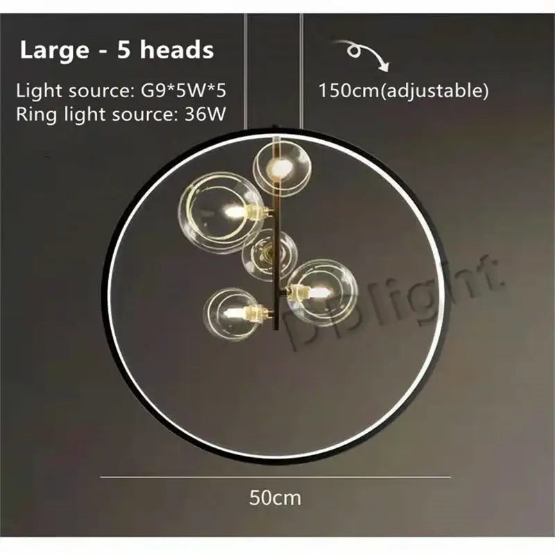 Warm White Glass Chandelier