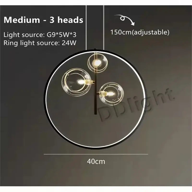 Warm White Glass Chandelier