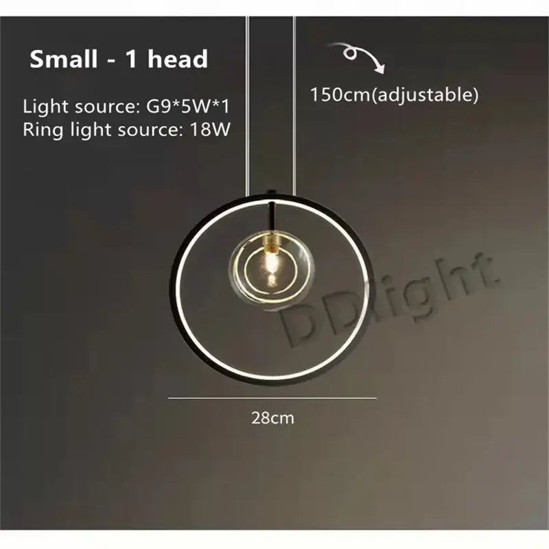 Warm White Glass Chandelier