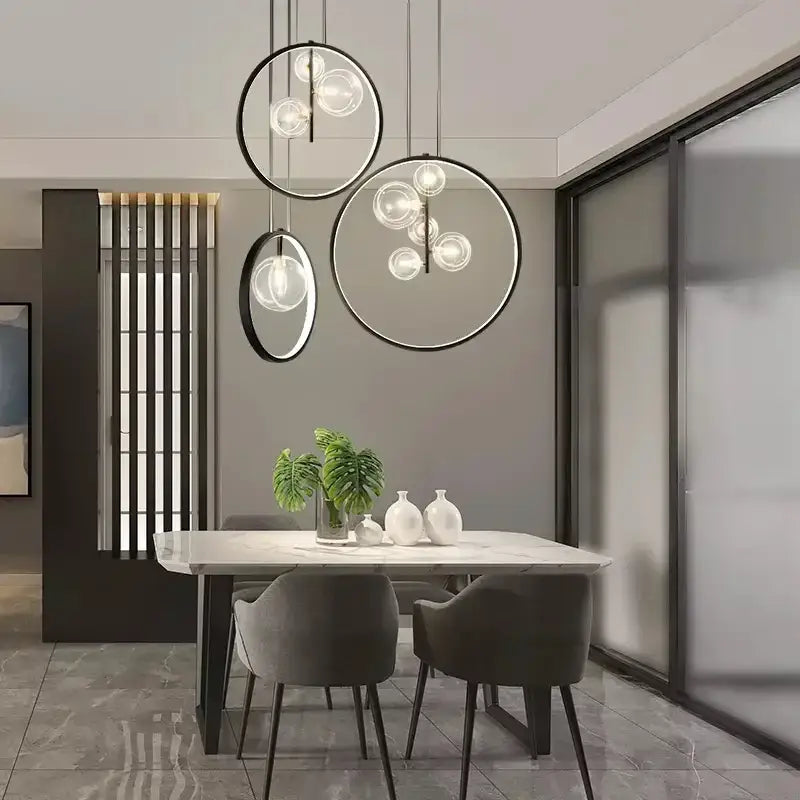 Warm White Glass Chandelier