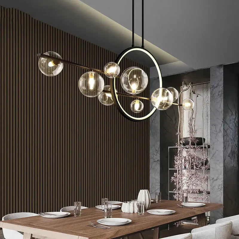 Warm White Glass Chandelier