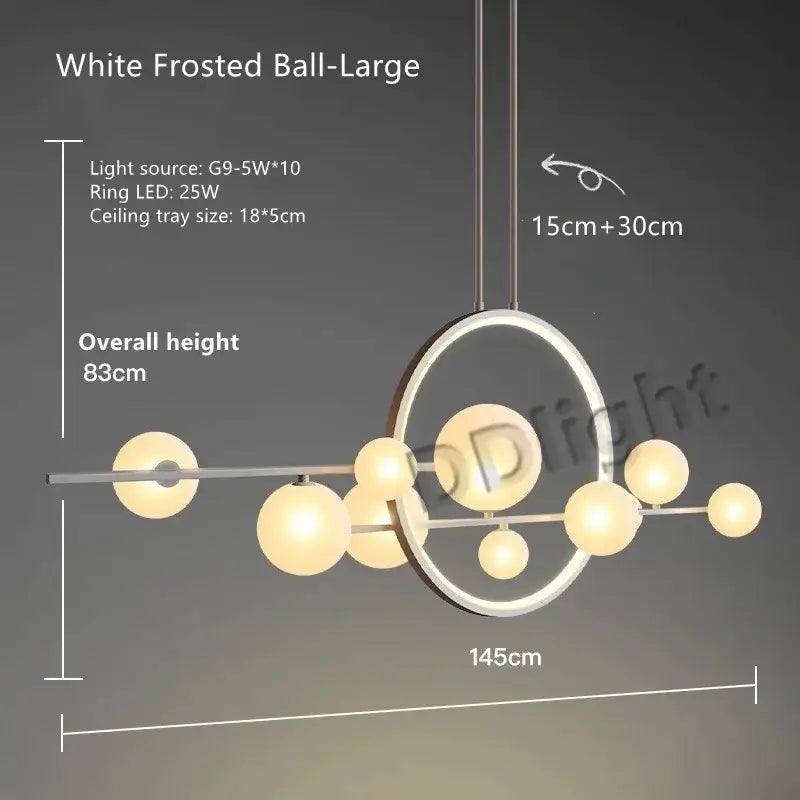 Warm White Glass Chandelier