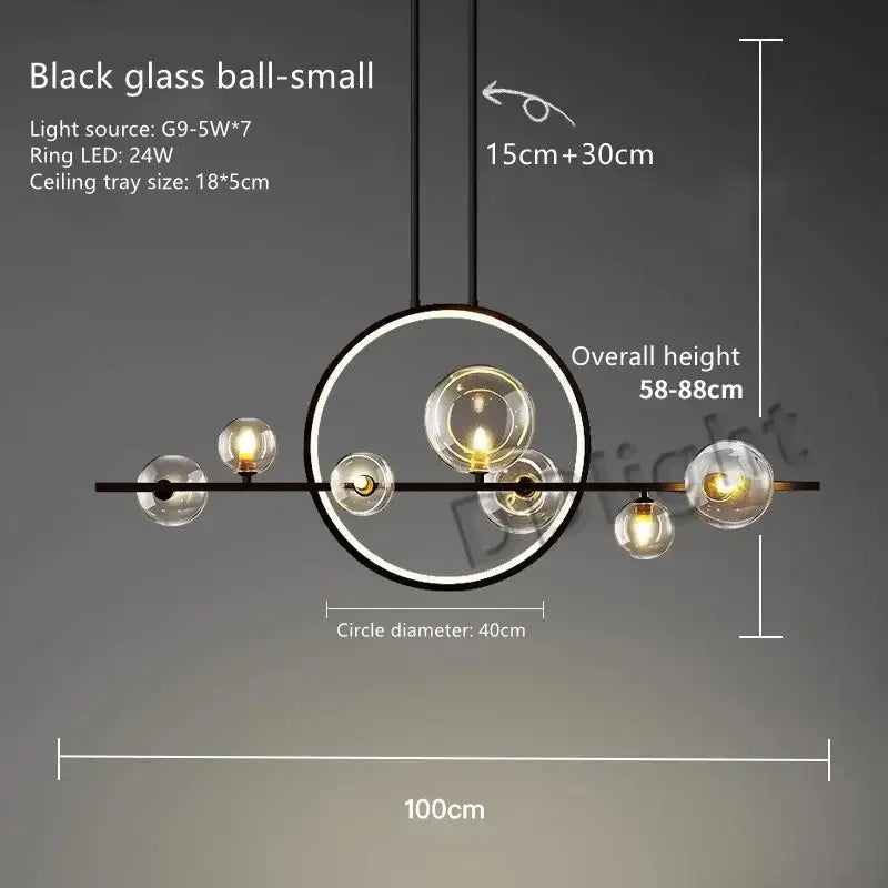 Warm White Glass Chandelier