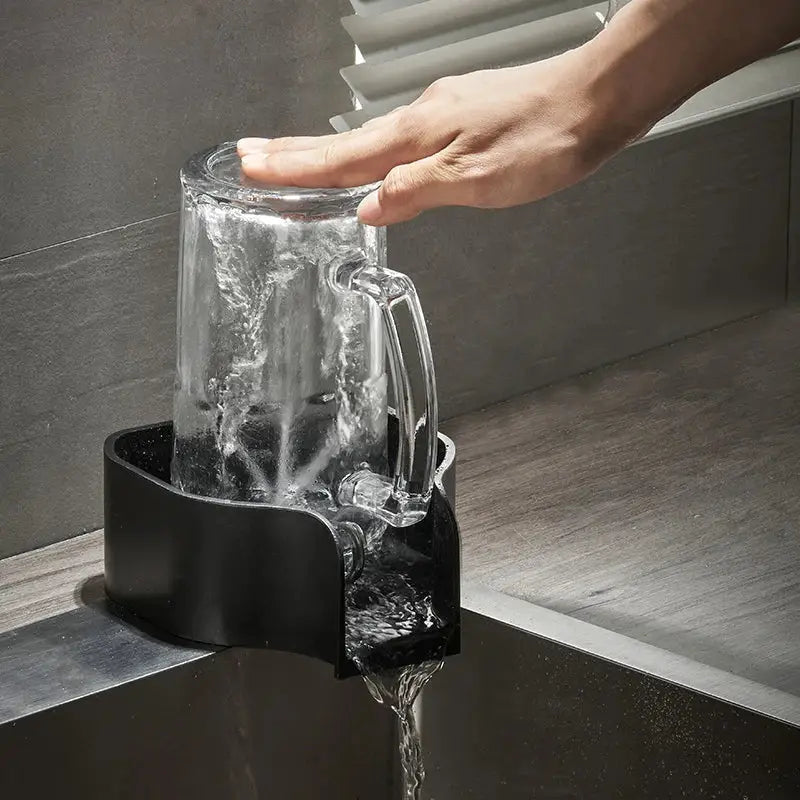 Black Glass Cup Rinser