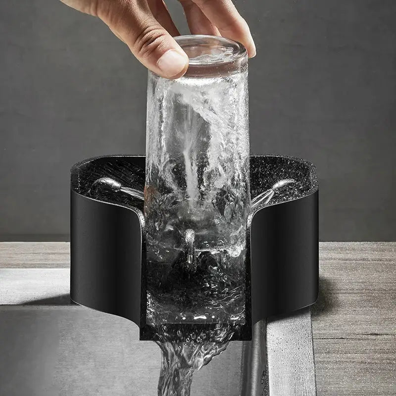 Black Glass Cup Rinser