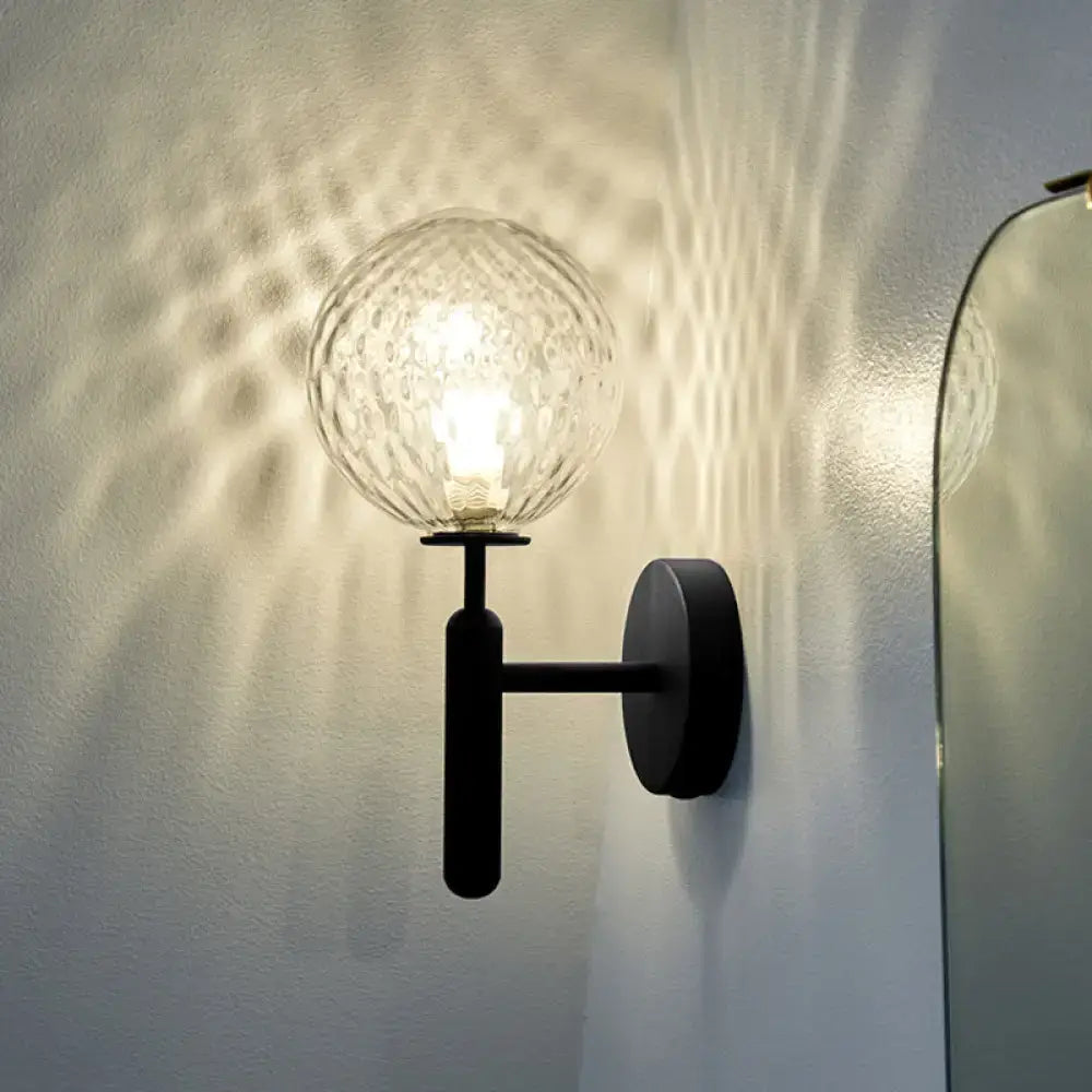 Black Glass Globe Lamp
