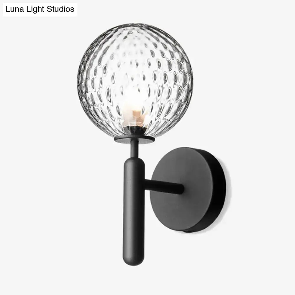 Black Glass Globe Lamp