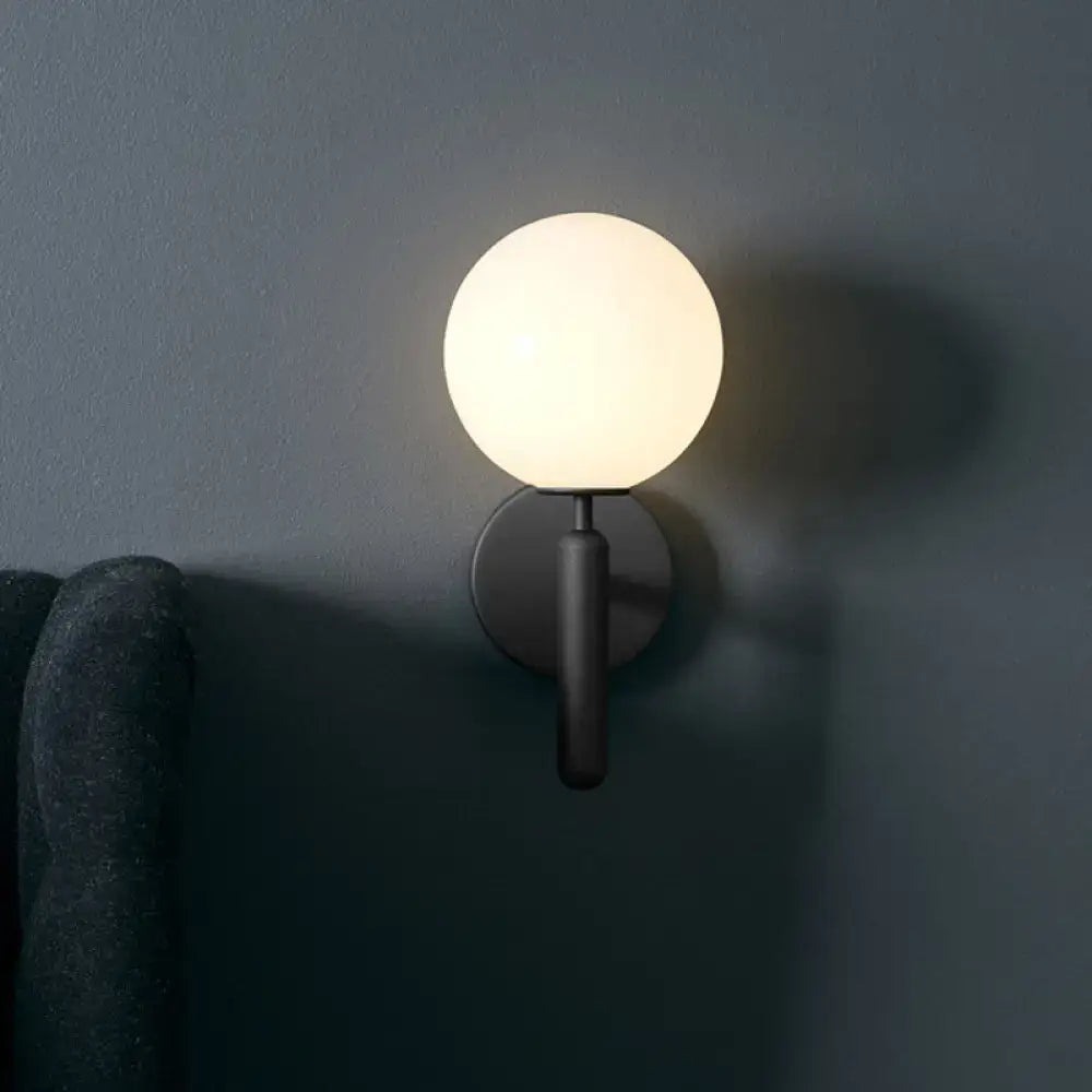 Black Glass Globe Lamp