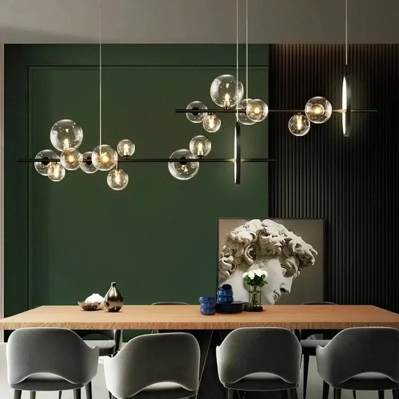Black Glass Ring Chandelier
