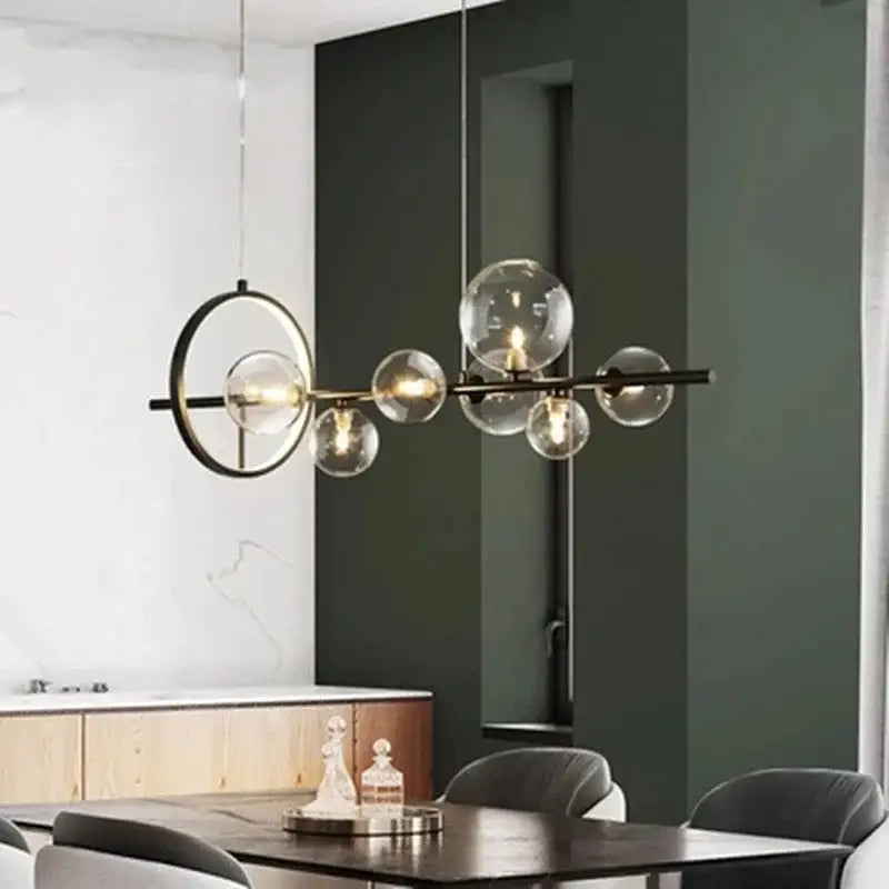 Black Glass Ring Chandelier