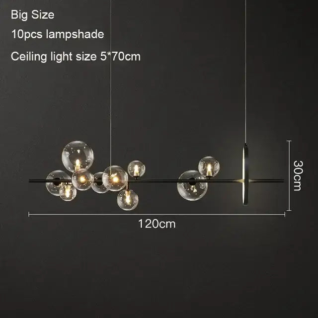 Black Glass Ring Chandelier